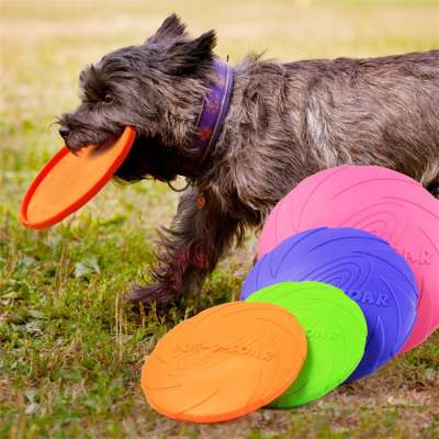 New product golden retriever dog practice pet toy bite resistant soft plastic flying saucer can float