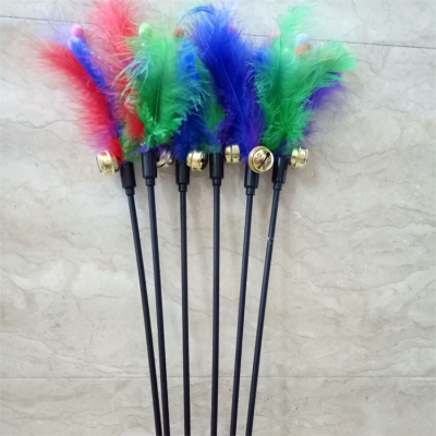 Customized Wholesale Feather Bell Funny Cat Stick Toy, Little Fairy Funny Cat Stick