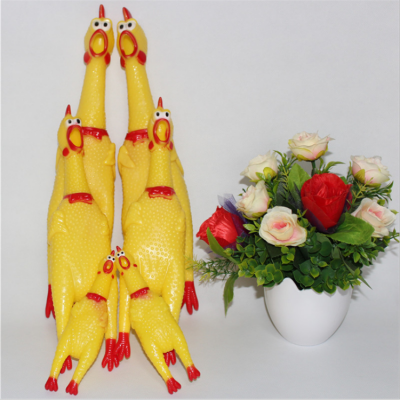 Wholesale Heat Resistant Gnawing Screaming Chicken Pet Dog Toy Squeeze Squeak Funny Toy Dog Chew Toy