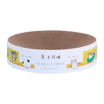 Wholesale Custom Print Cat Scratcher Lounge Round Cat Scratching Cardboard Cat Bed