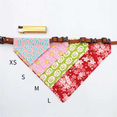 Wholesale Custom Floral Cotton Pet Dog Bandana Scarf Collar