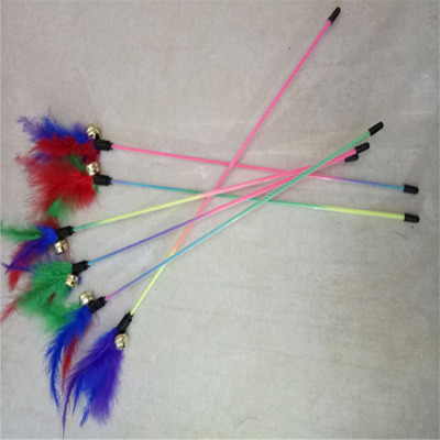 Wholesale Pet Supplies Color Feather Bells Funny Cat Stick Can Be Customized